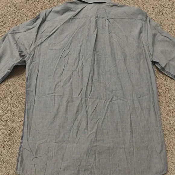 Diesel Mens XXL Gray Micro Dobby Cotton Long Sleeve Button Down Shirt Logo - Picture 11 of 11